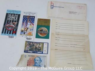 Sports Collectibles, including a recruitment letter from the Harlem Globetrotters addressed to Dale Dover, Harvard.  Dale Dover later became Falls Church City's Mayor.  