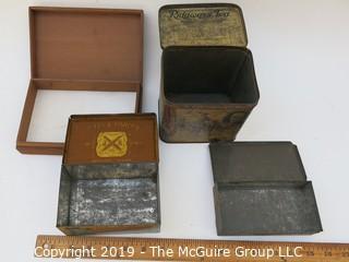 Collection including tobacco tins 