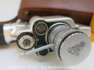 P. Angenieux (Paris) 8 MM Movie Camera with Leather Case and Film