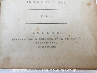 Book: "The Elements of Medicine"; leather bound; by John Brown; Vol. 1 of 2; London; 1788