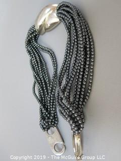 Jewelry:  Quality Patricia Von Musulin Sterling necklace with multi-strand hematite beads