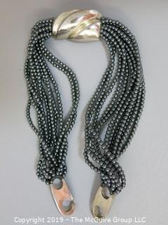 Jewelry:  Quality Patricia Von Musulin Sterling necklace with multi-strand hematite beads