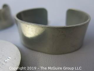 Collection of Pewter Jewelry including 2 bracelets