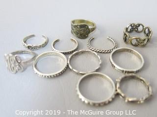 Collection of Jewelry including rings, sized 5-8