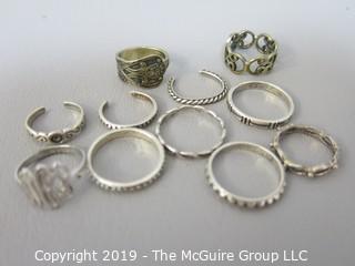 Collection of Jewelry including rings, sized 5-8