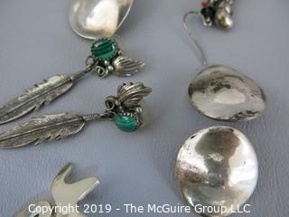 Jewelry:  15 pair of sterling earrings; 110g 