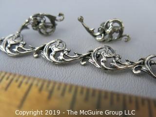 Jewelry: Sterling necklace and earrings; 18g