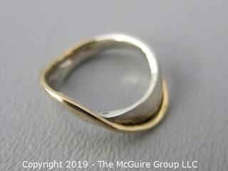 Jewelry: Sterling Ring, size 6, with 14k gold wrap