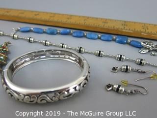 Collection of Jewelry including blue stone bracelet, Brighton Heart Necklace (19")