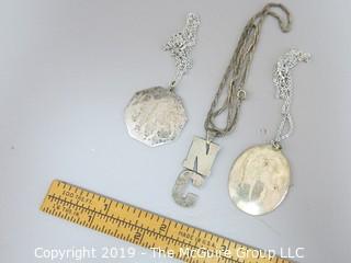 Jewelry:(3) sterling monograms; 25g