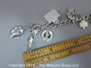 Jewelry: Sterling charm bracelet; 27g