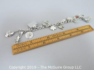 Jewelry: Sterling charm bracelet; 27g