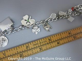 Jewelry: Sterling charm bracelet; 27g