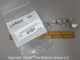 Jewelry: Sterling charm bracelet; 27g