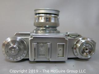 Zeiss Ikon Contax III 35mm Film Camera with two Carl Zeiss Lenses; Sonnar 1:1.5 f=50 mm; and Triotar 1:4 F-8.5cm and Steinheil mulit-turret viewfinder