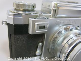 Zeiss Ikon Contax III 35mm Film Camera with two Carl Zeiss Lenses; Sonnar 1:1.5 f=50 mm; and Triotar 1:4 F-8.5cm and Steinheil mulit-turret viewfinder