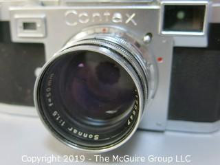 Zeiss Ikon Contax III 35mm Film Camera with two Carl Zeiss Lenses; Sonnar 1:1.5 f=50 mm; and Triotar 1:4 F-8.5cm and Steinheil mulit-turret viewfinder