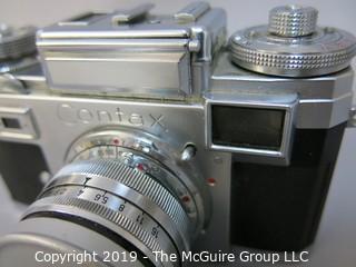 Zeiss Ikon Contax III 35mm Film Camera with two Carl Zeiss Lenses; Sonnar 1:1.5 f=50 mm; and Triotar 1:4 F-8.5cm and Steinheil mulit-turret viewfinder