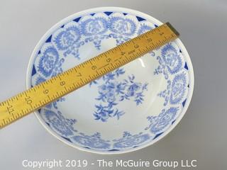 Blue on White Large Serving Bowl; number on base