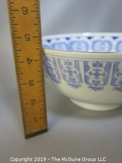 Blue on White Large Serving Bowl; number on base