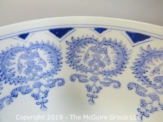 Blue on White Large Serving Bowl; number on base