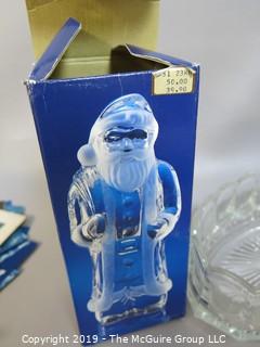 Collection of Glass including NIB Lenox Ornament and Toscany Lead Crystal Santa with original box