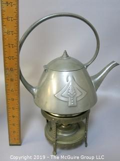 Art Deco Teapot w/ alcohol burner stand; marked Gerhardi & Co 