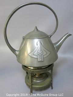 Art Deco Teapot w/ alcohol burner stand; marked Gerhardi & Co 