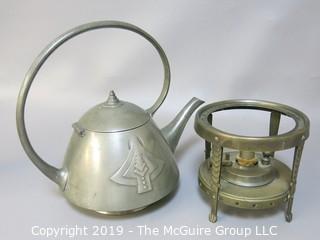 Art Deco Teapot w/ alcohol burner stand; marked Gerhardi & Co 