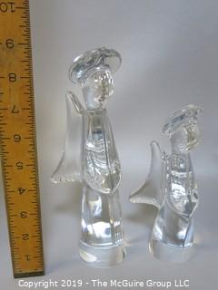 Pair of Lead Crystal Angels; some chipping on base 