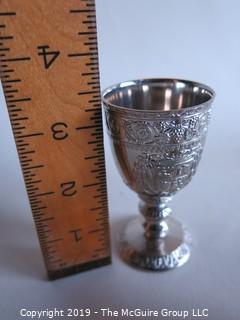 Set of (4) small Chalices with English marks on base