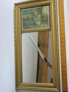 Framed Hall Mirror (broken)