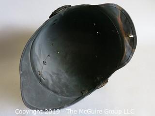 Metal German/European Fireman's Helmet with Eagle Shield 