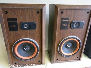 Pair of Cerwin-Vega 2-way AT-8 Speakers; 1992; 10 1/2"Deep x 12"W x 21"Tall