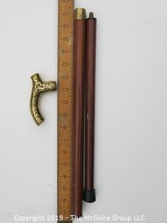 Collapsible Walking Cane with brass handle; unscrews