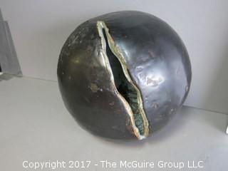 Abstract ceramic sculpture 10" diameter