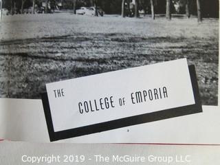 Collection of books including a pictorial review of the Civilian Conservation Corp in Kansas and Emporia College Yearbooks