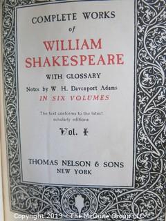 Collection of six Hardback Books - Complete Works of Shakespeare printed by Nelson