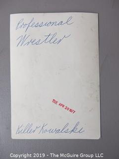 Paper: Prints of pro-wrestlers not original autographs: Photo of Killer Kowalski