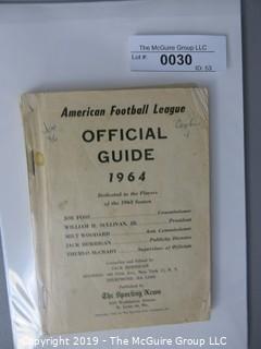 Paper: Historical: Sports: Football: AFL 1964 Official Guide 