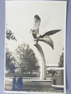 Photo: credited: Historical; Americana: Old Mine Bldg: Dumbo ride: Worlds Fair statues 