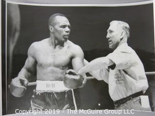 Photo: Sports: Boxing: 1953 AP and ringside photos of Jersey Joe Walcott and Rocky Marciano. Incl. ticket stub from April 10, 1953 bout.