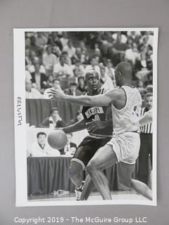 Photos: Sports: Basketball: Freshman Chris Webber of Michigan including iconic Final Four mishap; original photos by Jeff Wheeler