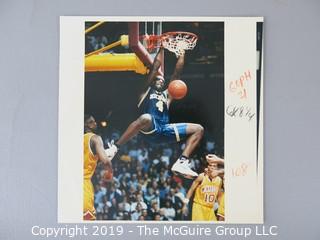 Photos: Sports: Basketball: Freshman Chris Webber of Michigan including iconic Final Four mishap; original photos by Jeff Wheeler