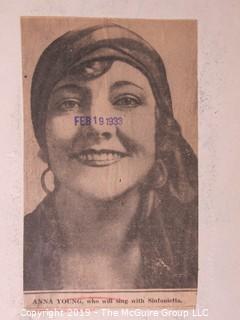 Photo: Paper: Historical: Americana: Entertainment: Study of Anna Young singer in 1920's-30's