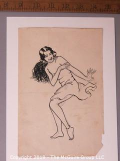 Paper: Art: Pencil sketch: Hula girl