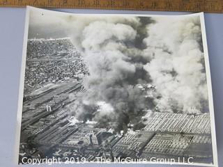 Photo:  press credited: Historical; Americana:Chicago stockyards fire in May 1934