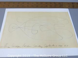 Art; Paper: William Saroyan (1908-1981): Pencil Signed and Dated; "London, Sunday September 4, 1966 #5"