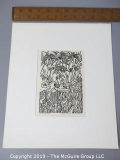 Art: Martin Silverman (1950- ): Titled "Judgement Day"; # 1/50 and pencil signed 9/5/1966; paper size: 11 x 13; image size 5 x 7"