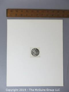 Paper: Art: Martin Silverman; "Matthew" numbered and pencil signed 7/24/66; paper size: 11 x 13"; image size 2 x 2"